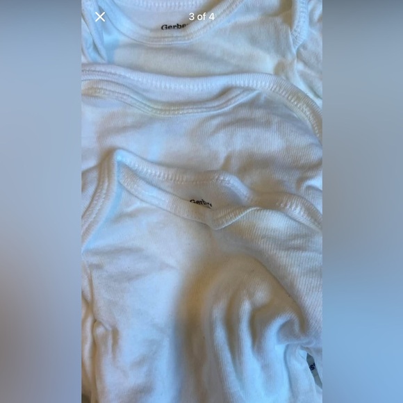 20 piece lot of white one pieces Gerber and Carters - Picture 3 of 4